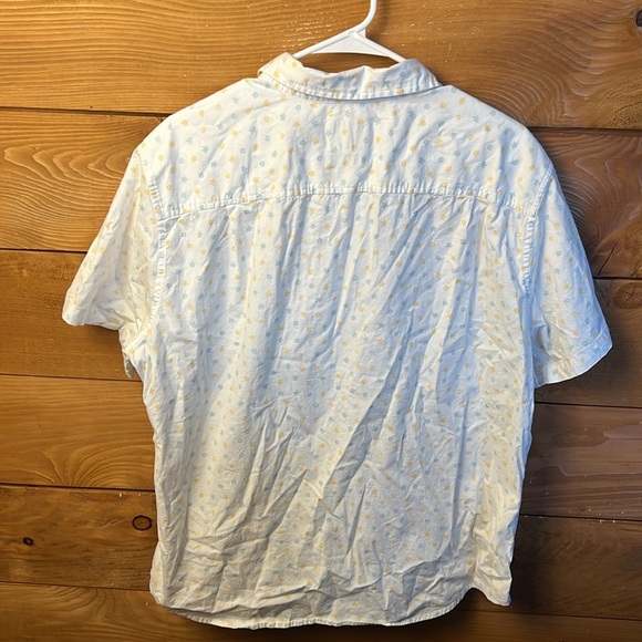 Goodfellow Shirt Mens White Stars Geometric Short Sleeve Collared Button Down XL - Picture 8 of 11